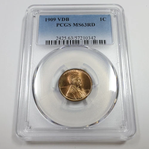 1909 P VDB PCGS MS63 RD RED - Lincoln Wheat Penny Cent 1c US Coin #56798A