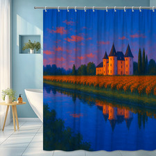 Scenic Castle Shower Curtain for Elegant Bathroom Decor