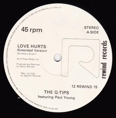 The Q Tips Featuring Paul Young Love Hurts Vinyl Single 12inch Rewind Records