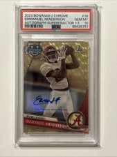 2023 Bowman Chrome U Football Emmanuel Henderson Superfractor Auto 1/1 PSA 10