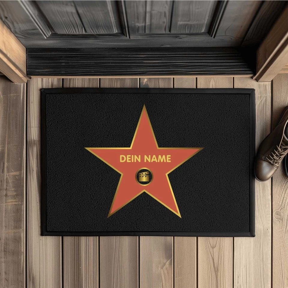 Fußmatte Hollywood Walk of Fame mit Name individuell bedruckt Türmatte - Bild 2 von 2