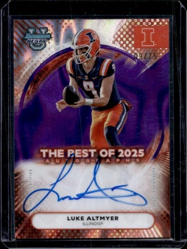 2025 Bowman Best University Football Purple Lava Refractor Luke Altmyer #BOA-LA