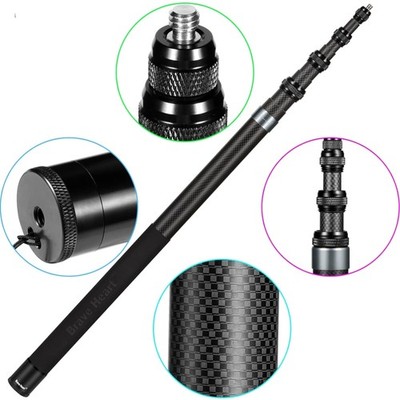 118''/3m, 9.8ft Extended Super Long Invisible Carbon Fiber Selfie Stick for In...