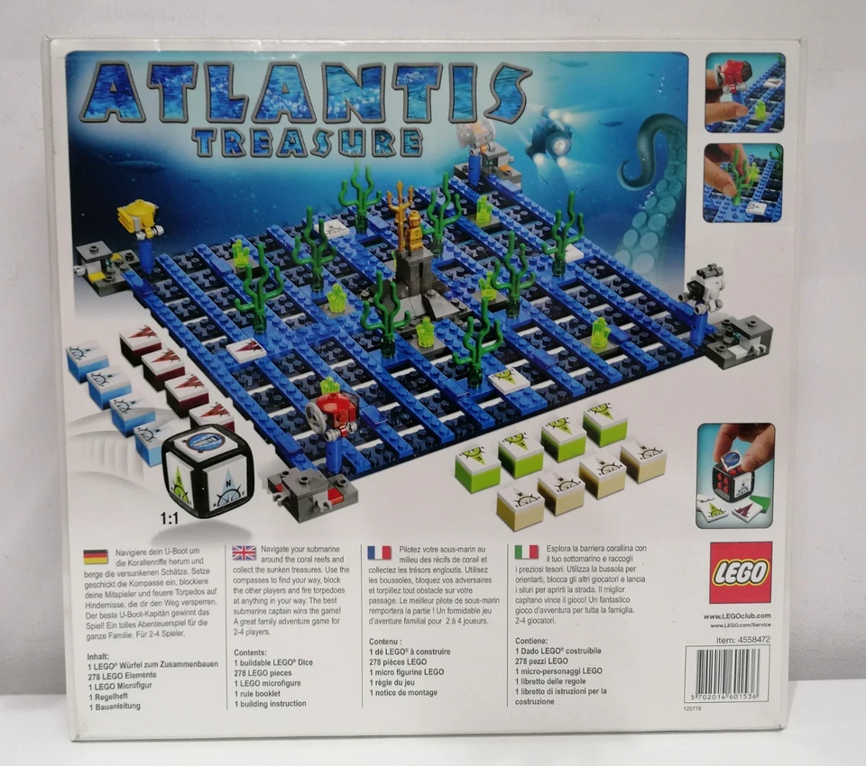LEGO 3851 Atlantis Treasure Jeu de societé Board Game - 2010 Neuf New - Photo 4/4