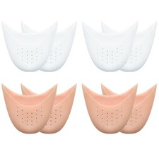 Gel Toe Pads for Pointe Shoes, 4 Pairs Area, White and Skin Color