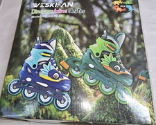 Weskfan Dinosaur Inline Skates Kids Size 10-13J
