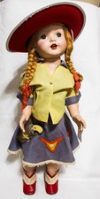 1940s LARGE 27 INCH HARD PLASTIC PARIS RITA COWGIRL DOLL RARE