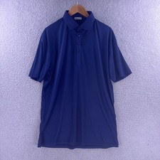 Collars Co Mens Dress Collar Polo Shirt XL Tall Royal Blue Short Sleeve Poly