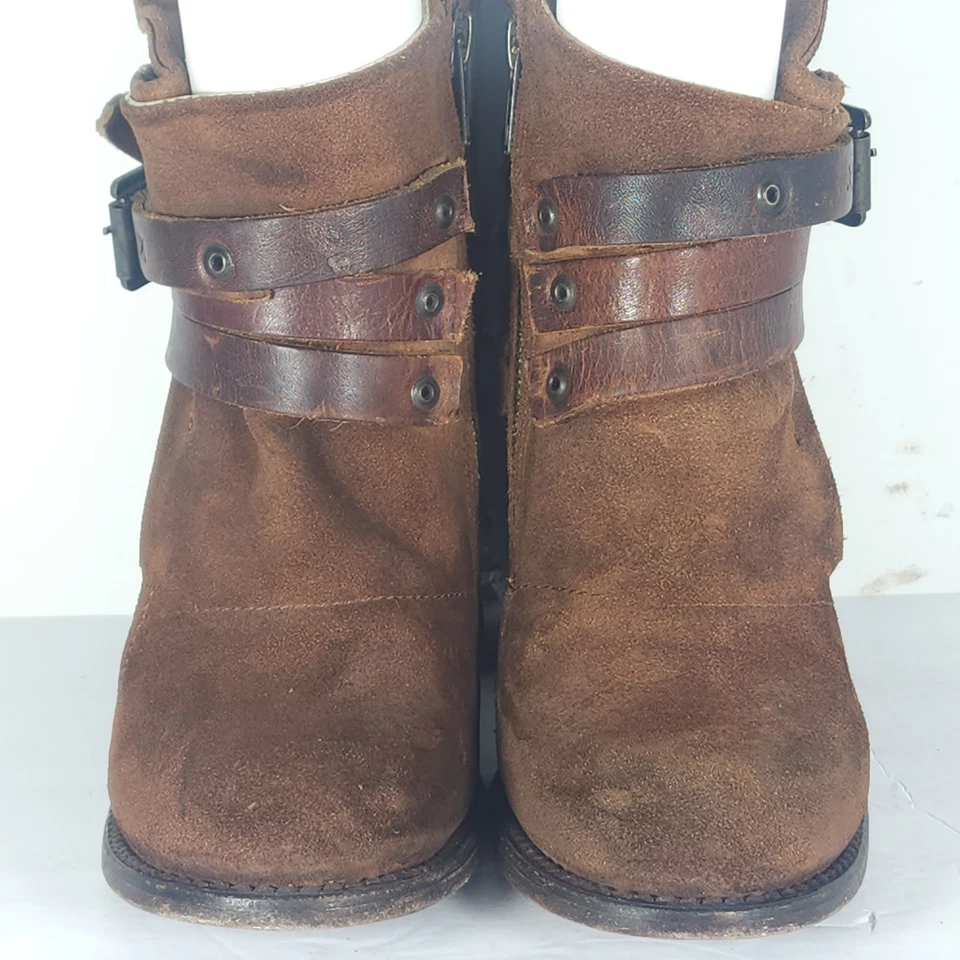 Botas de motociclista Freebird By Steven femininas Blaze US6M camurça marrom desgastada - Imagem 4 de 4