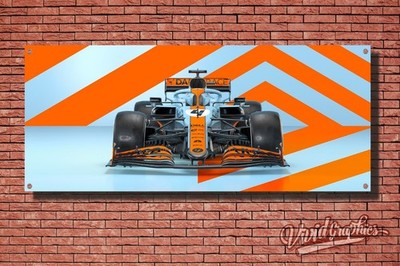 Mclaren F1 Gulf Formel 1 Team PVC Garage / Werkstatt / Wandbanner / Poster LN4