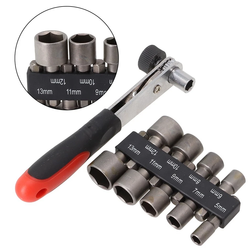 Ratchet Wrench Socket Wrench Small 10pcs 5-13mm 6.35mm/1/4 Inch Brand New - Image 2 of 4