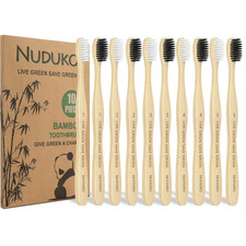 10 Pack Bamboo Toothbrushes - BPA Free Soft Bristles Toothbrushes, Eco-Friendly