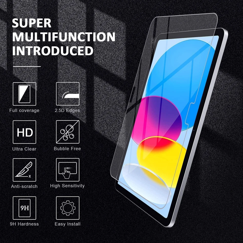 2X Tempered Glass Screen Protector For Apple iPad 10th 9th 8th 7th 6th  Air mini - Image 4 of 4