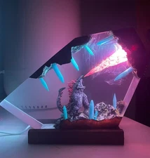 Godzilla Resin Lamp, Monster in the city Epoxy lamp Atomic Breath Resin Lamp