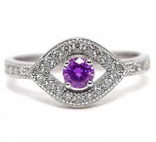 1CT Amethyst  Topaz 925 Genuine Sterling Silver Ring Jewelry Sz 6