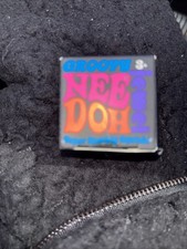 NeeDoh Groovy Jewel Sparkly Squish Toy Blue Mini 1.25"