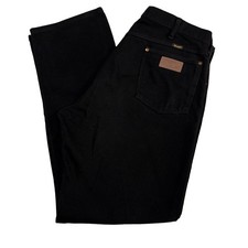1989 Wrangler Cowboy Cut Jeans Mens 38x32 Black Orig Fit Denim USA Crisp Unwash