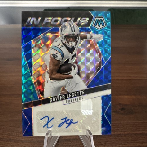 2025 Panini Mosaic Xavier Legette In Focus Blue Prizm Auto #50/99 Panthers