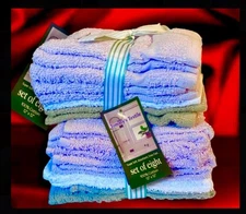 Tommy’s textile 16ct wash cloths 100% Cotton, 12"×12" Gray, white, Brown, purple