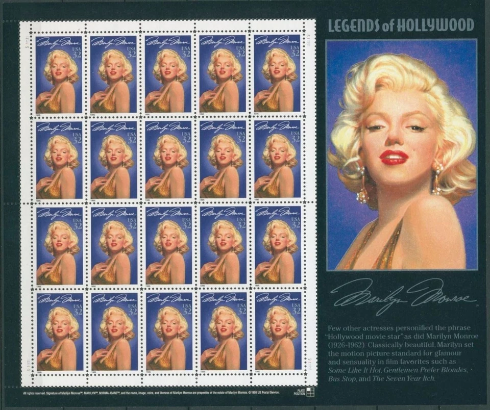 USA 1995 Hollywood-Legenden Marilyn Monroe 2570 Bogen postfrisch (SG27821) - Bild 1 von 1