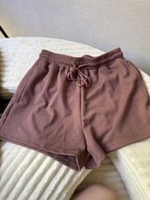 SheIn Women s Mauve Knit Sweat Shorts M Solid Drawstring Elastic Waist