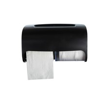 Black Toilet Paper Holder Roll Commercial Dispenser Wall Mount Double 2 Locking