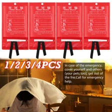 1-4 PACK FIRE BLANKET Fiberglass Emergency Home Retardant Prepared 39''x39'' NEW