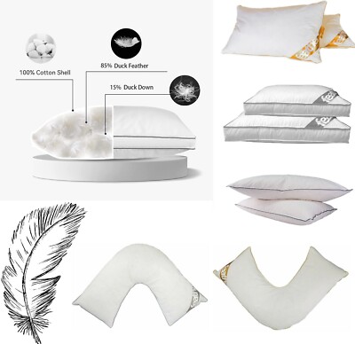 NEU Hotel Qualität Kissen Hüpfkissen Mikrofaser Feder fester Memory-Schaum & V-Kissen