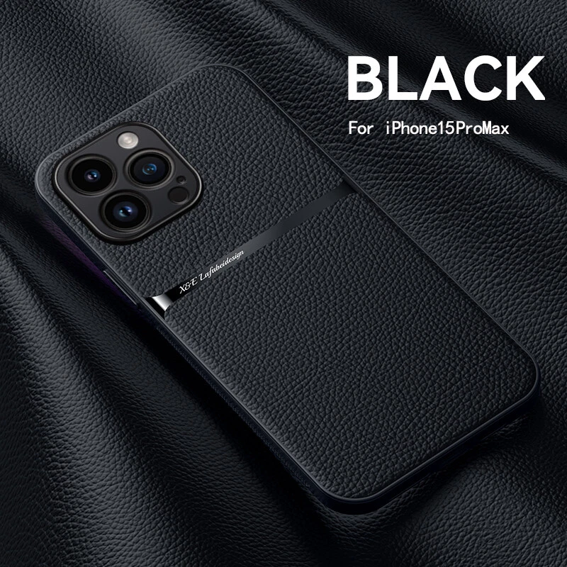 Funda Trasera Híbrida TPU Cuero PU Magnética para iPhone 15 Pro Max 12 Pro Max 14 Foto 3 de 4