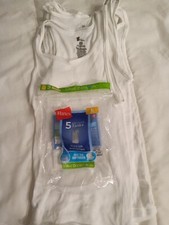 Hanes Boy's Tanks 5 Pack White Size Large 14-16 White. Opened Package. A63