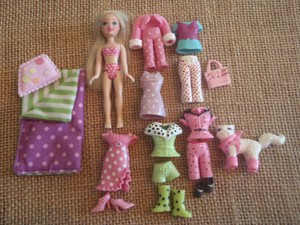 polly pocket dolls with rubber clothes