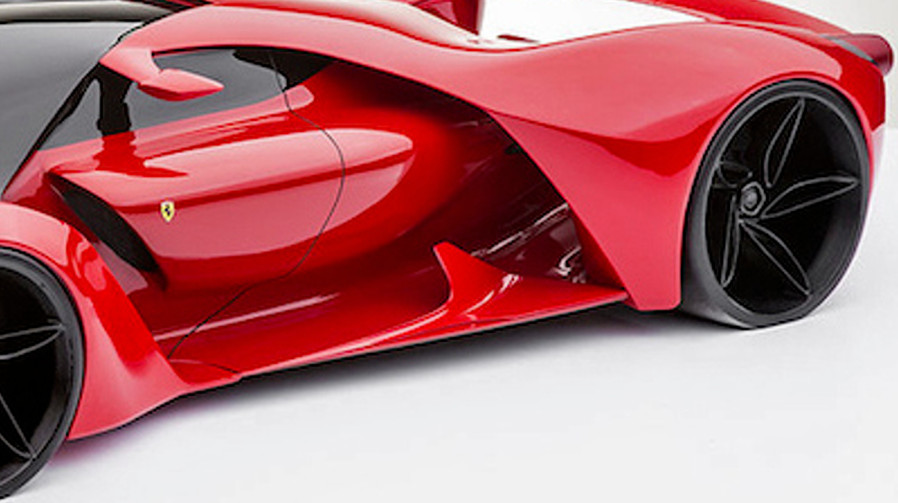 FERRARI Race Car Racing Hypercar Concept Red Custom Built LARGE 1:12SCALE MODEL