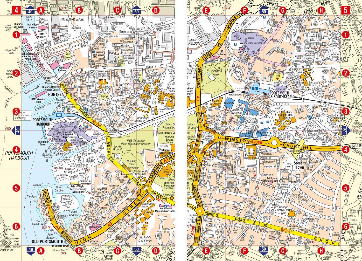 Thumbnail - Portsmouth A-z Street Atlas | A-z Maps | Englisch | Taschenbuch | 2021