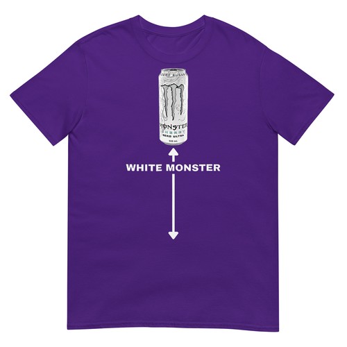 White Monster Funny Joke Man Friends T-Shirt - Picture 5 of 17