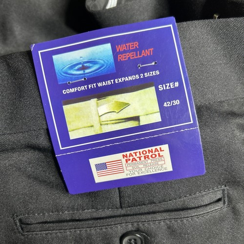 National Patrol Black Dress Pants Style 3000E BLK Size 42/30 Brand New - Picture 6 of 7