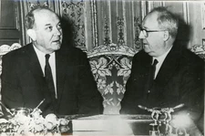 US Secretary of State Dean Rusk and Italian Chancellor Giuseppe Saragat to a defendant