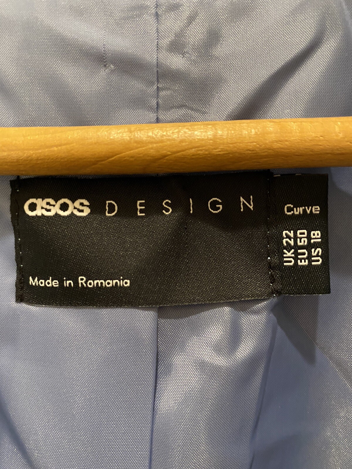 Asos Blue Button Front Pocket Polyester Blend Sui… - image 3