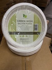 COMPOSTABLE ECO-FRIENDLY BAGASSE SUGARCANE PLATE ROUND 10 INCH'' 600pcs/Box