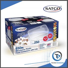 Image of Satco Clear Plastic Food Containers With Lids Microwave Freezer Safe Airtight