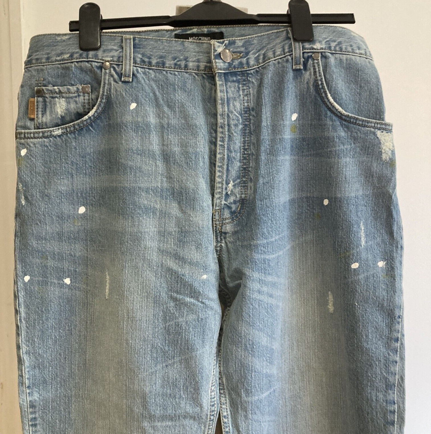 Rare Vintage Moschino Paint Splash Jeans, Size 36, Tapered Leg Classic Fit, BNWT 2