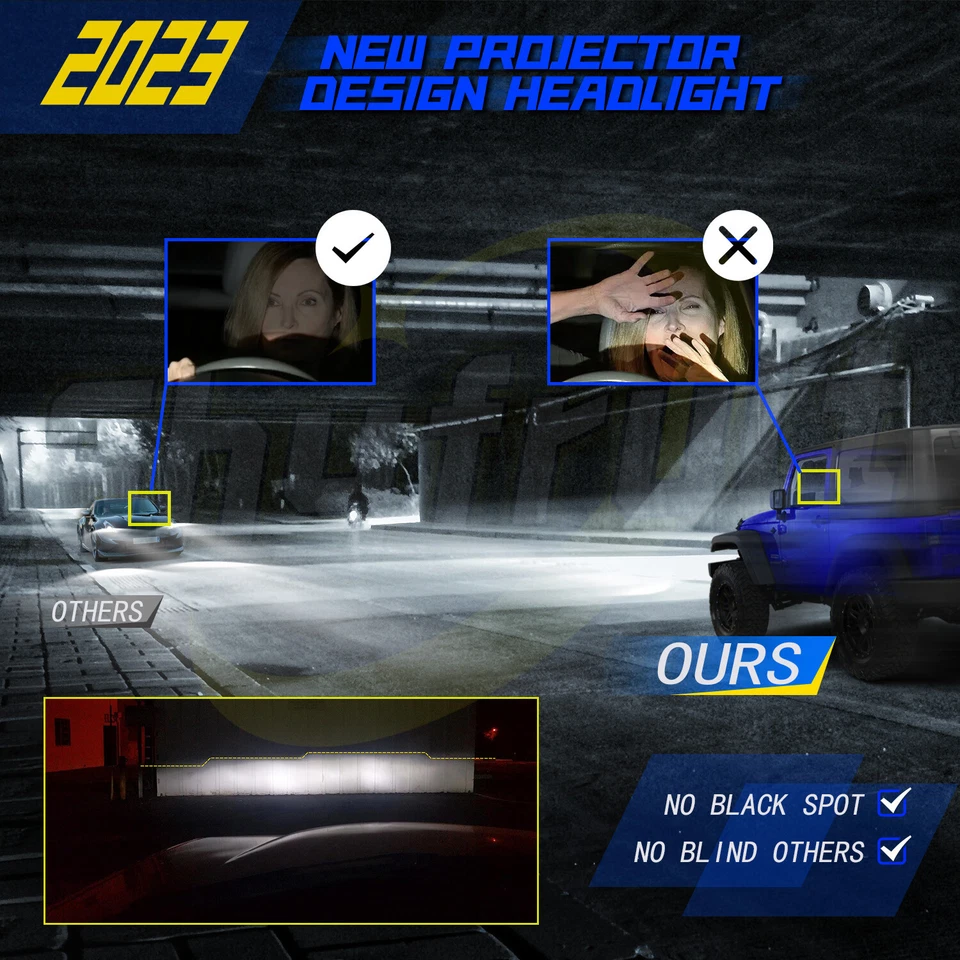 DOT Pair 5x7" 7x6inch Led Headlight Hi/Lo Beam Fit Jeep J10 J20 Pickup 1974-1988 Foto 4 de 4