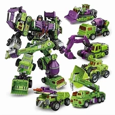 18in Devastator Combiner Robot Toy 6-in-1 Construction Vehicles Figure Transform