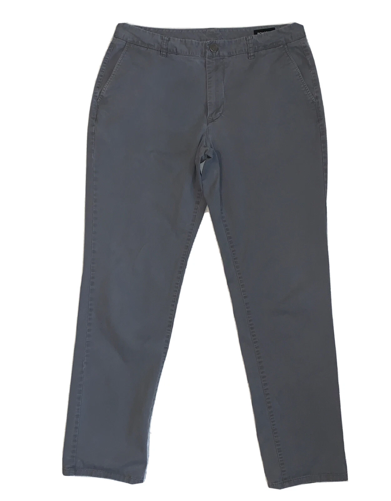 Bonobos Mens 35 Athletic Fit Stretch Fabric Chino Pants Flat Front Gray Golf