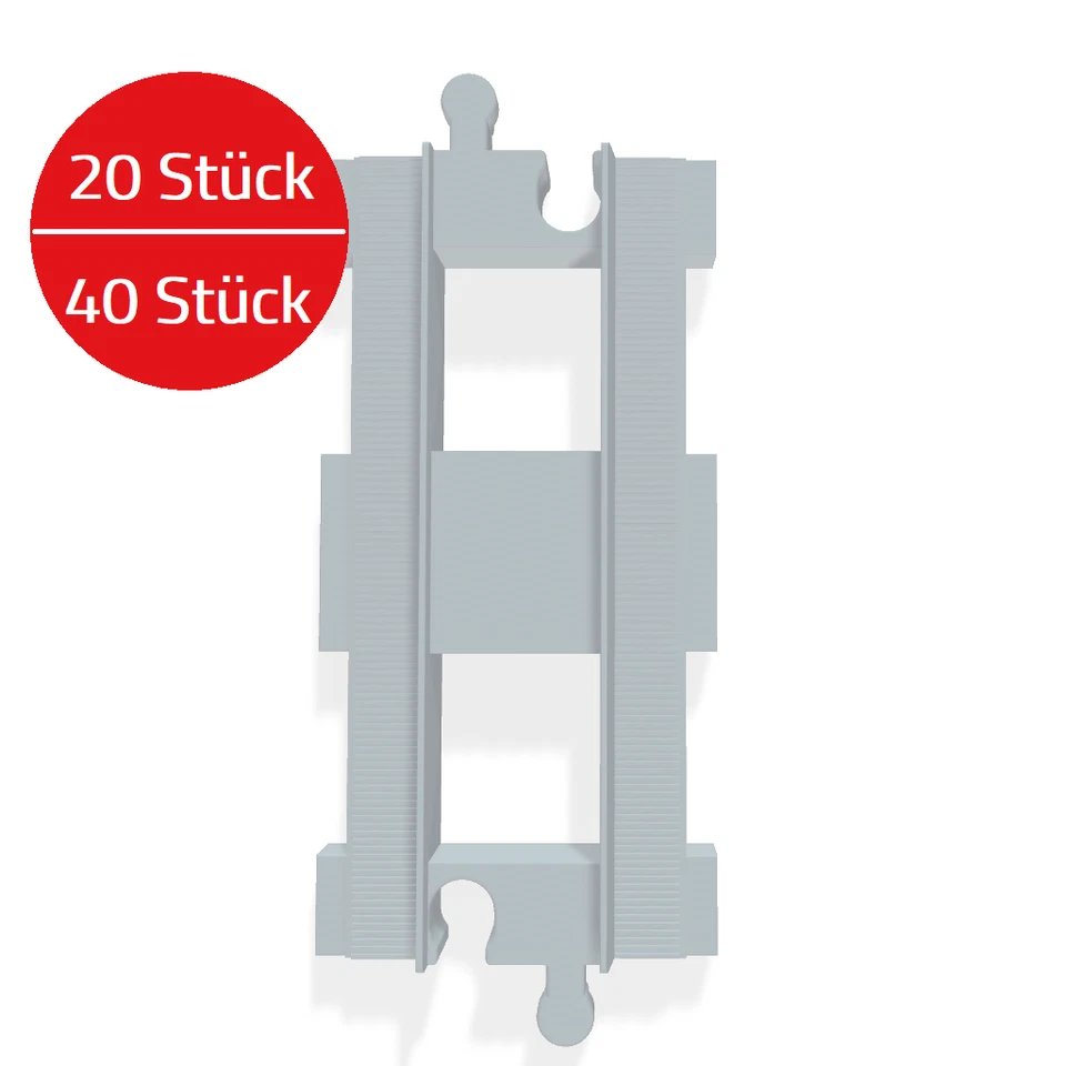 JFB TOYS 20 / 40 Stk. gerade Gleise Schienen Eisenbahn Zug (kompatibel zu LEGO Duplo)