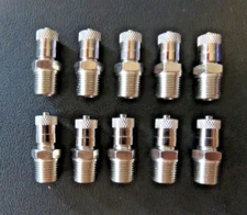 ✅LOT of 10- 1/8" NPT Nickel Plated Brass Air Compressor Tank Fill Valve Schrader