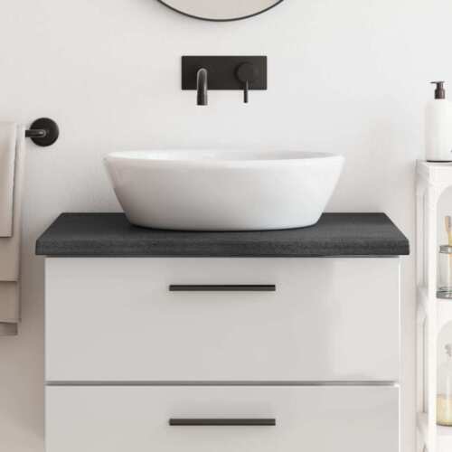 Comptoir de salle de bain gris foncé 80x50x(2-4) cm bois traité - Photo 1/8
