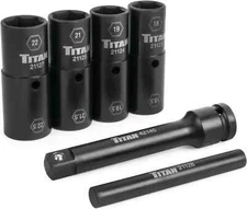 Titan 21126 Half-Size Flip Socket Set 1/2" for Lug Nut Removal