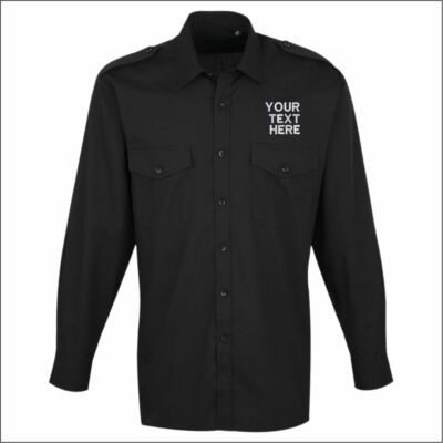 Individuell besticktes Premier Herren Langarm Pilotenhemd Business Uniform Hemd 