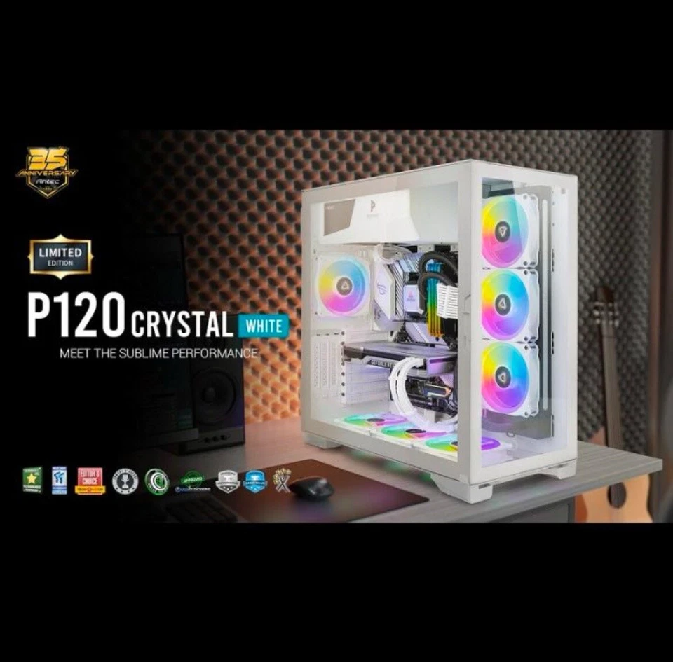 Antec P120 Crystal Gaming PC Tower White - Image 2 of 2