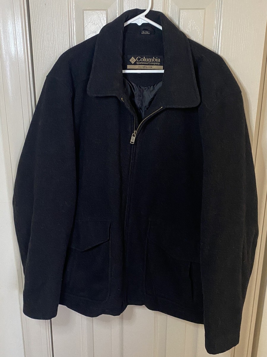 Columbia Mens Wool Jacket Quilted Lined Sportswear Zip Up Pockets